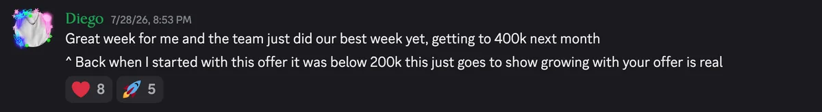 Discord #wins post: a great week